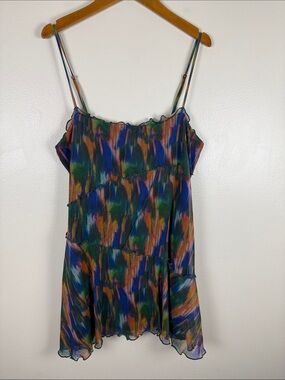 Urban Outfitters Multicolor Watercolor Mini Slip Dress. Large